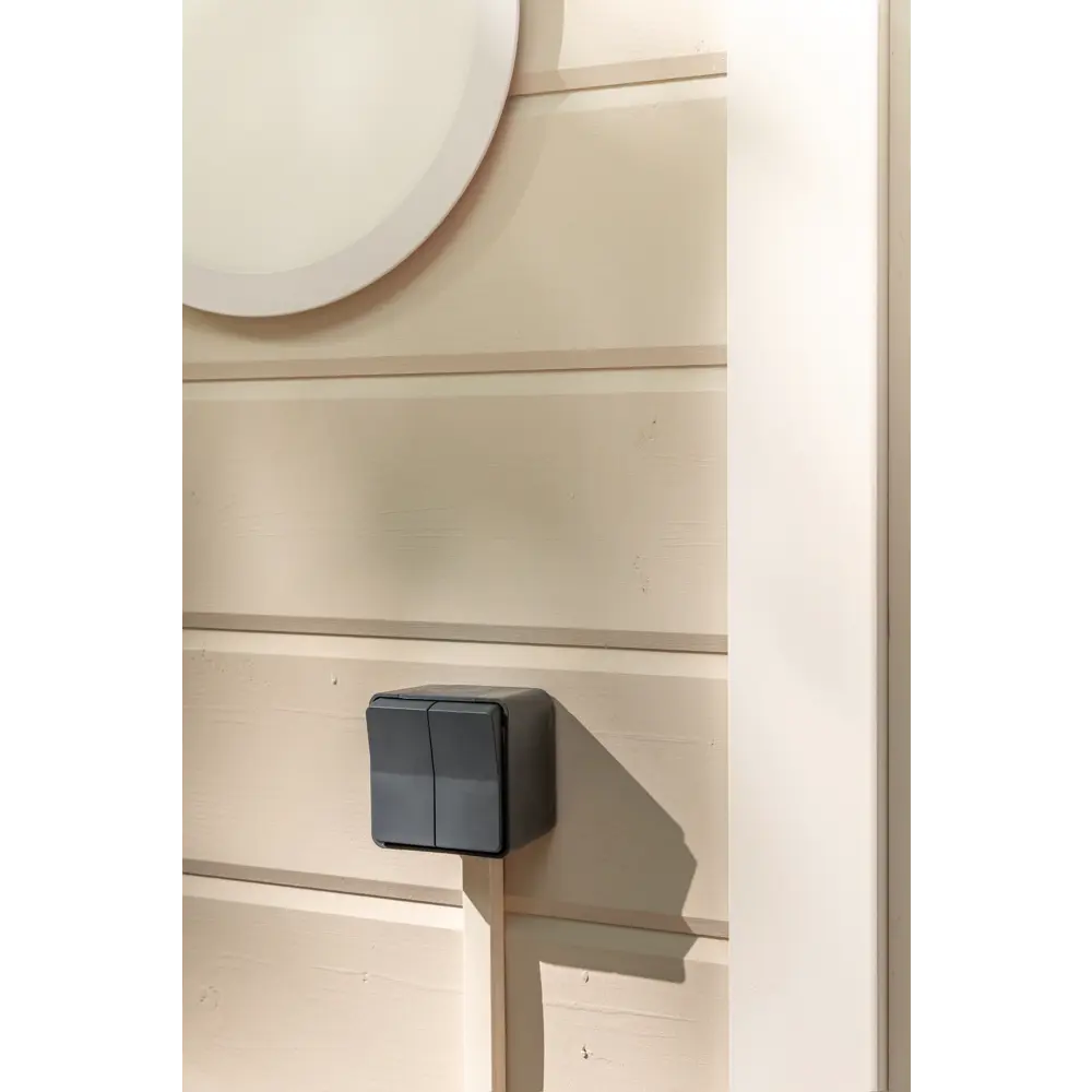 Переключатель накладной влагозащищенный Systeme Electric Mureva Styl 2 клавиши IP55 цвет антрацит STLM-2019242 - Вид №5