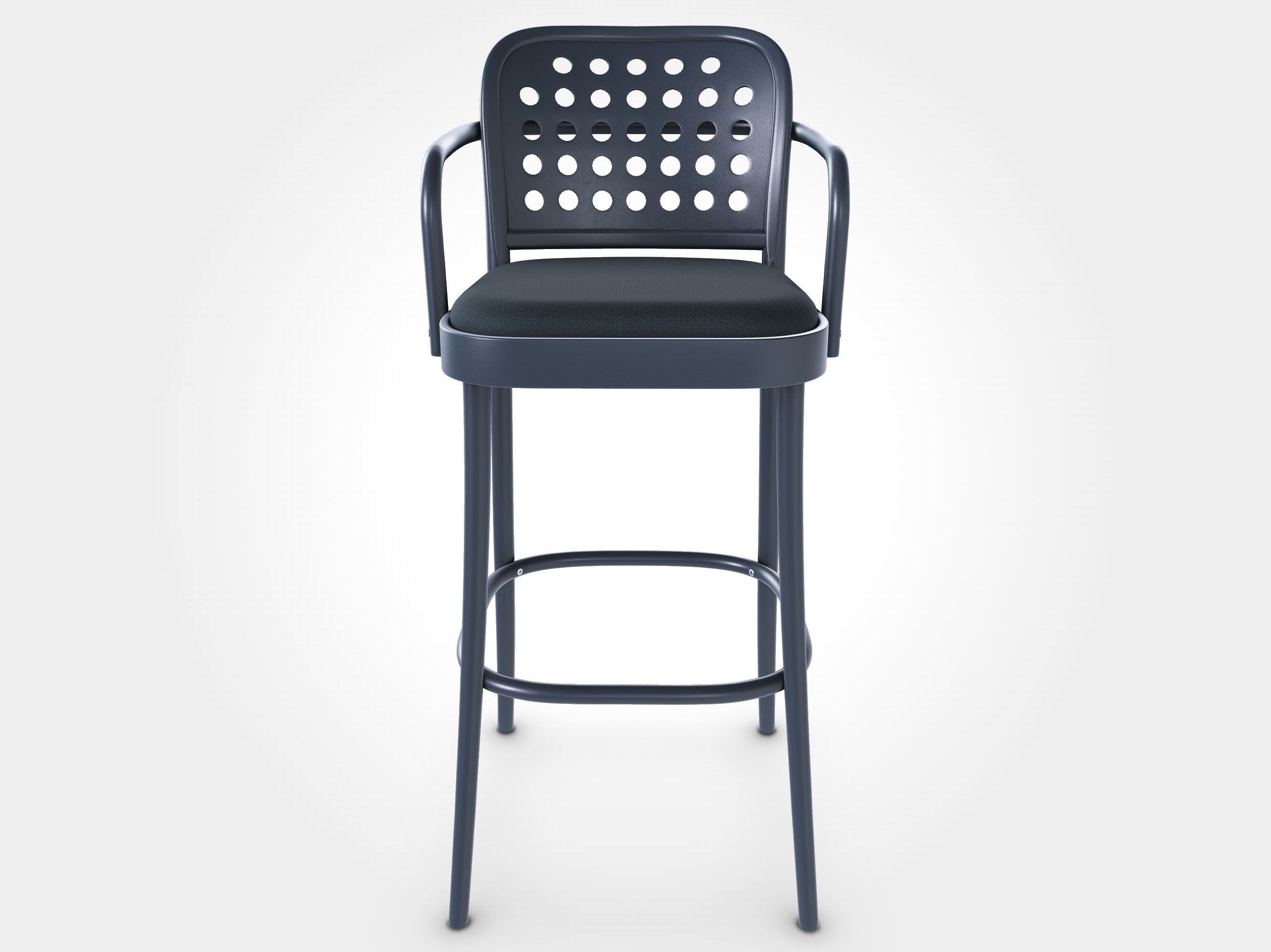 Деревянный стул с мягким сиденьем с подлокотниками TON 822 ARCH-00084647