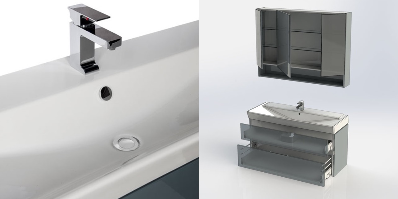 Комплект мебели Aquanet Виго 120 сине-серый 00183670 - Вид №5