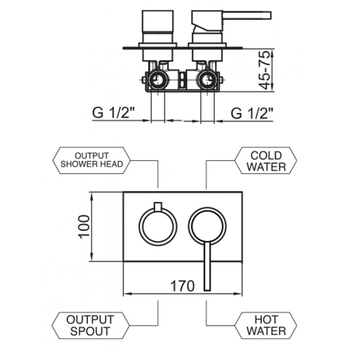 EL880601015 Смеситель для ванны с душем Webert Elio - Вид №1