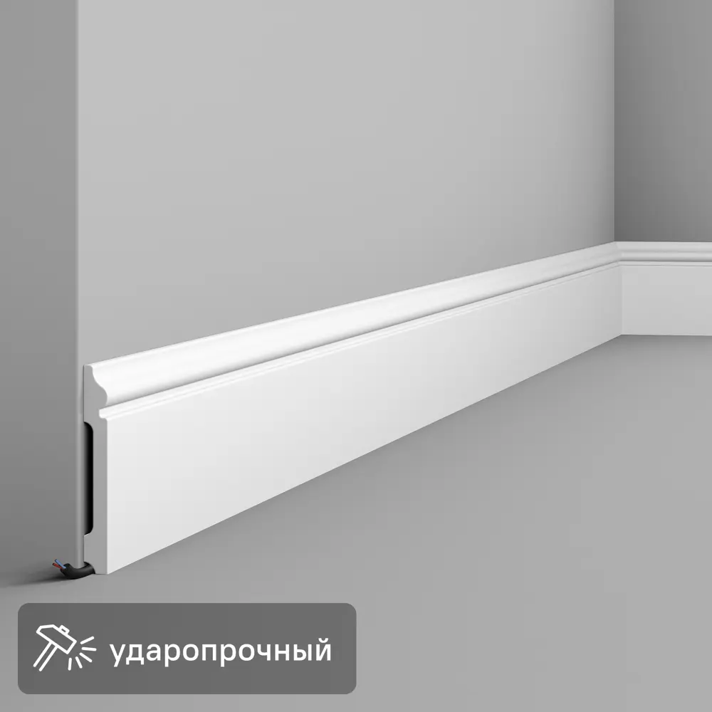 Плинтус потолочный Inspire белый ударопрочный 15x120x2000 мм 89365378 STLM-1577519