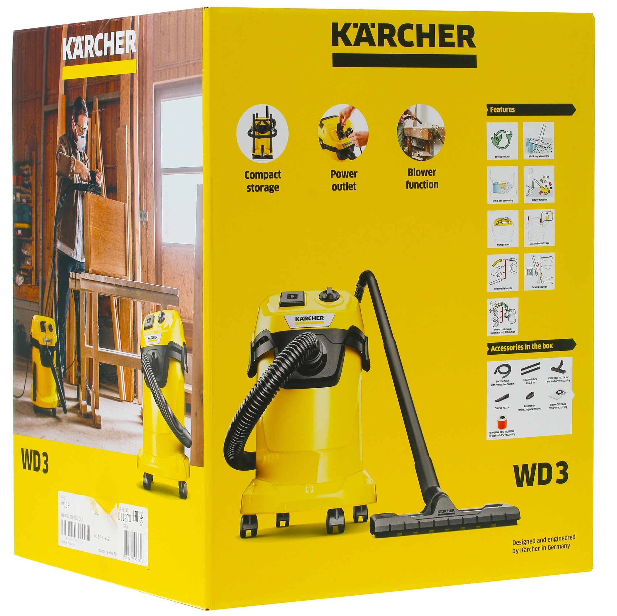 Хозяйственный пылесос  Karcher WD 3 P V-19/4/20 5355841 STDN-0013671 - Вид №14