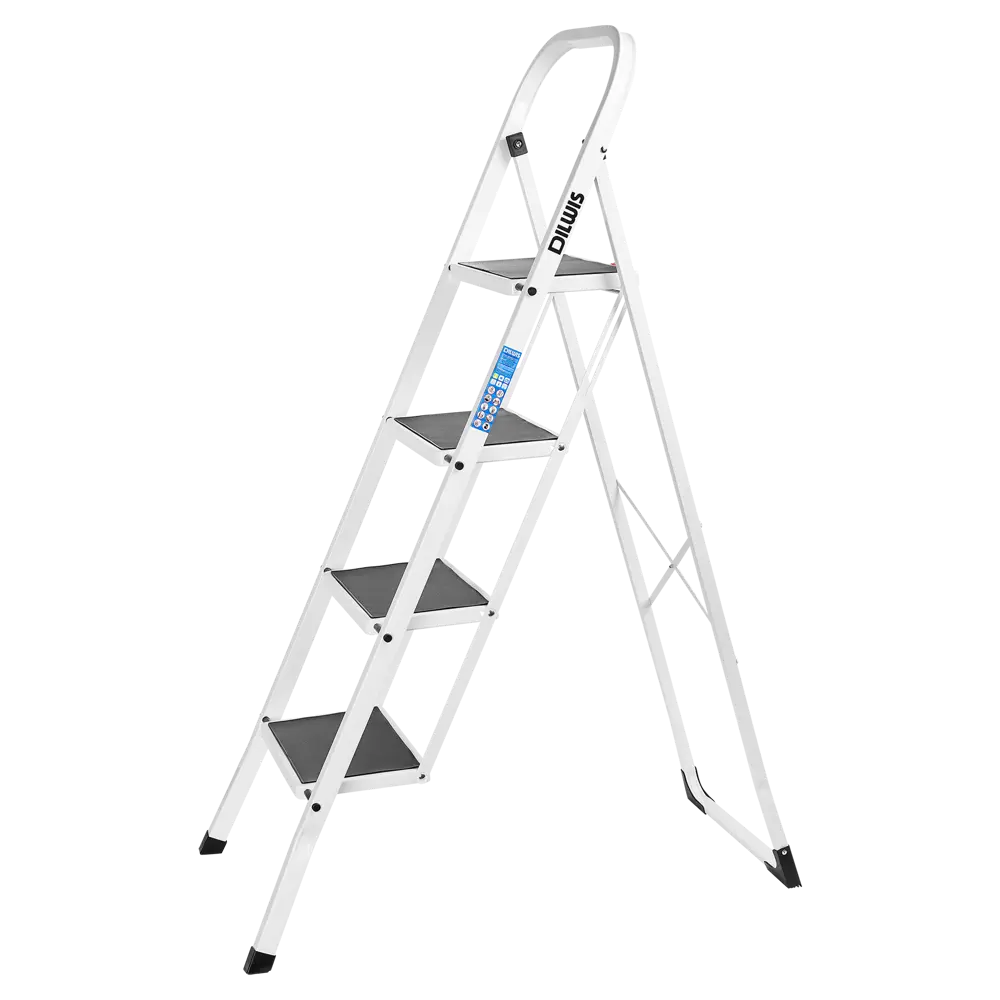 Стремянка стальная DILWIS 97704, 4 ступени, нагрузка 150 кг 89403476 STLM-1580087