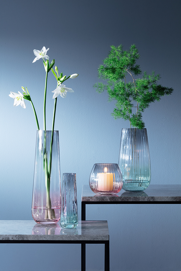 G1401-28-151 Ваза dusk 28см зелёная-серая LSA International  - Вид №1