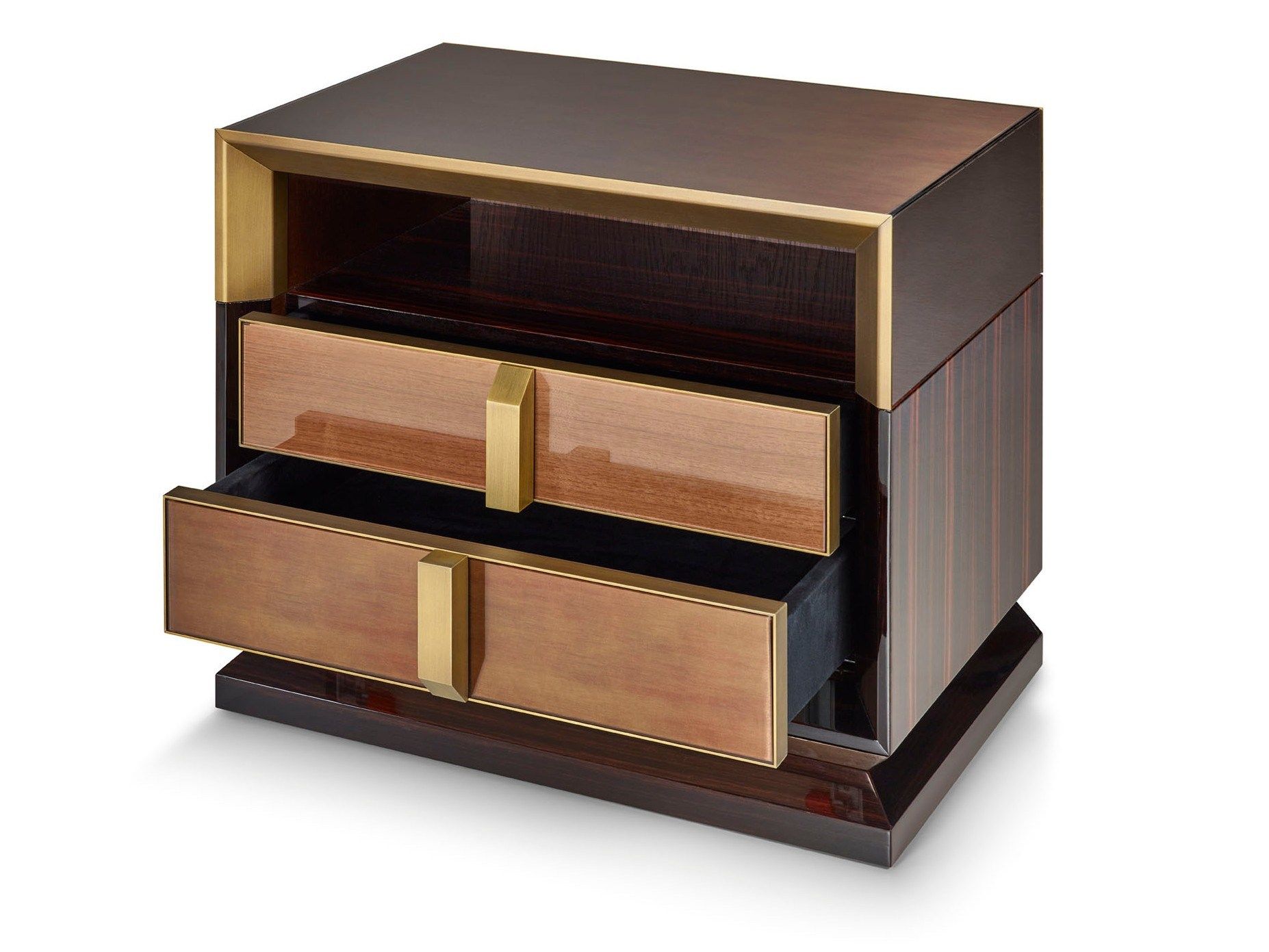 Прямоугольная тумбочка из черного дерева с ящиками Sicis ARCH-00073337 - Вид №1