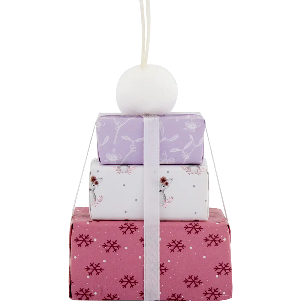 Набор ёлочных украшений «Подарки», 10 см, цвет розовый/фиолетовый, 3 шт Santreyd STLM-2003656 - Вид №2