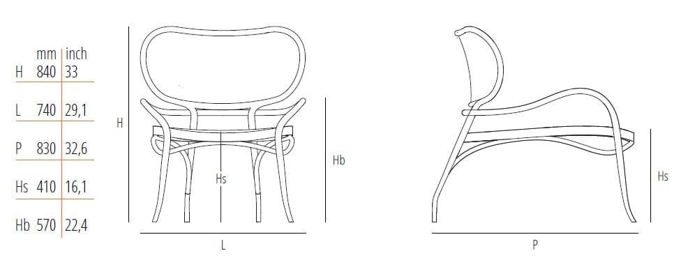 Кресло из бука и соломы с подлокотниками Wiener GTV Design LEHNSTUHL ARCH-00136223 - Вид №12