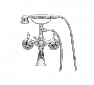 Gentry Home Смеситель для умывальника на три отверстия с выдвижным краном Tiffany Хром GH101035