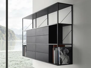 MDF Italia Открытый подвесной книжный шкаф из алюминия Minima