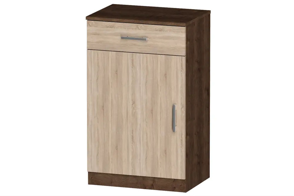 91071191 Тумба офисная Furnistyle ЛТ-01 55x90x40 см 1 ящик ЛДСП цвет дуб коричневый табак/дуб сонома STLM-0468327