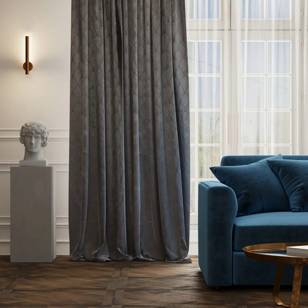 Штора на ленте Inspire Kronan 160x280 см цвет серый 83562135 STLM-2114496 