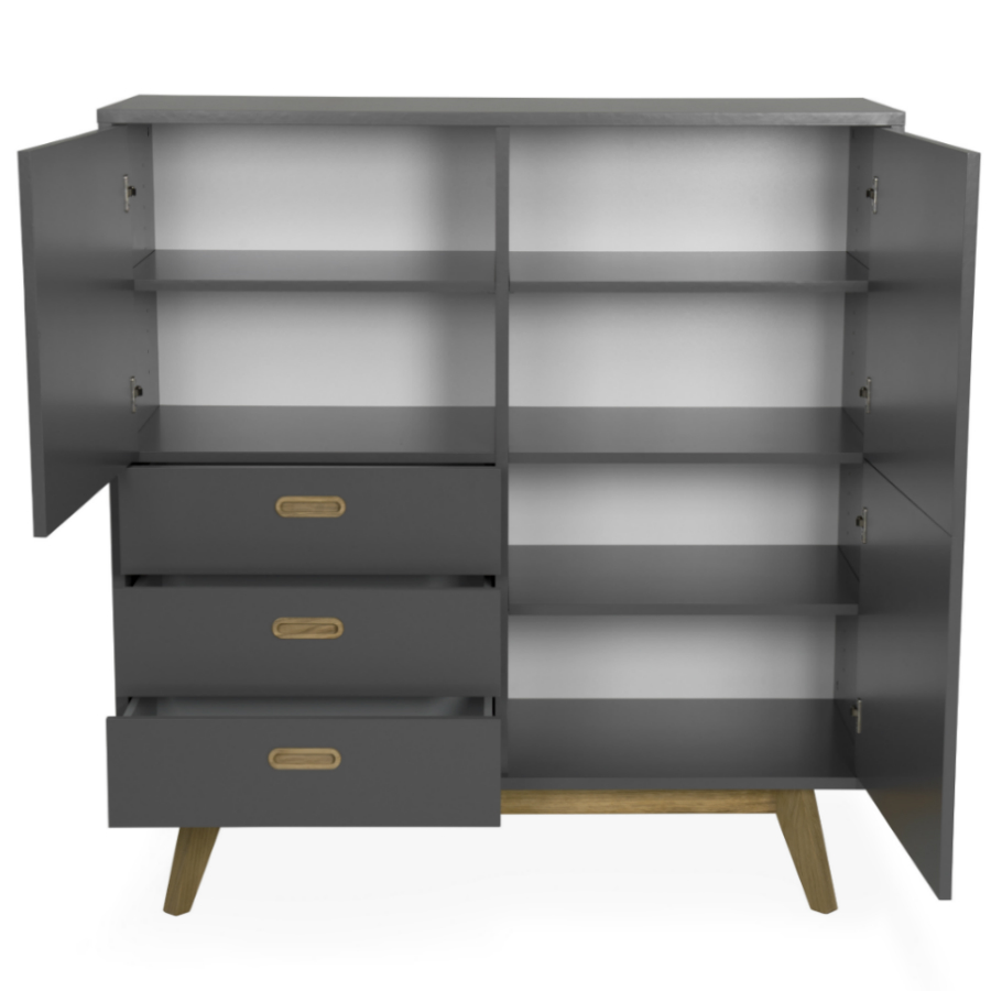 Тумба под ТВ Tenzo Bess, 120х114х43 см, дуб, серая 2166014 - Вид №3