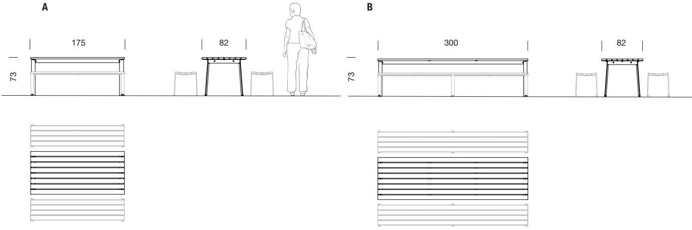 URBIDERMIS Прямоугольный стол для общественных мест из алюминия Harpo sun-id-1354601 - Вид №2