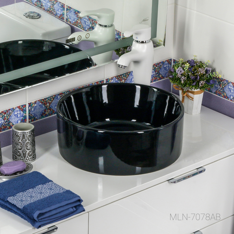 Накладная раковина melana mln-7078ab (черная) 7078AB-805 - Вид №2