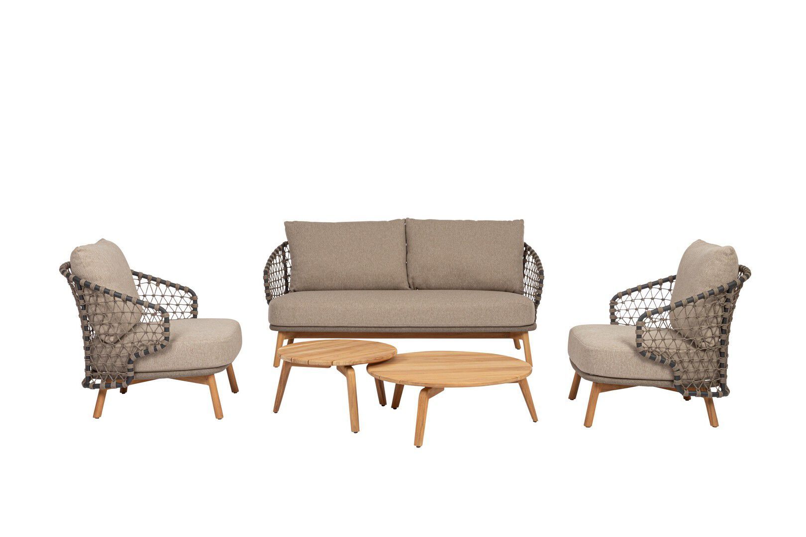 Набор из двух круглых столиков из тикового дерева BIZZOTTO Eularia ARCH-00005834 - Вид №1