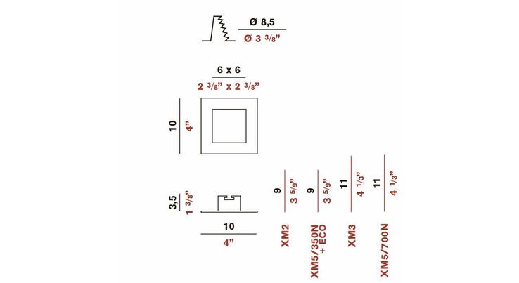 Panzeri XSV2008 MIR Incassi встраиваемый потолочный 91249 - Вид №2