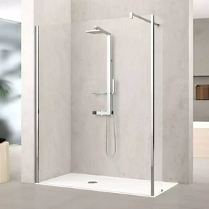 Novellini. Душевой уголок 155x90 см H6 с хромированным профилем KUADRA