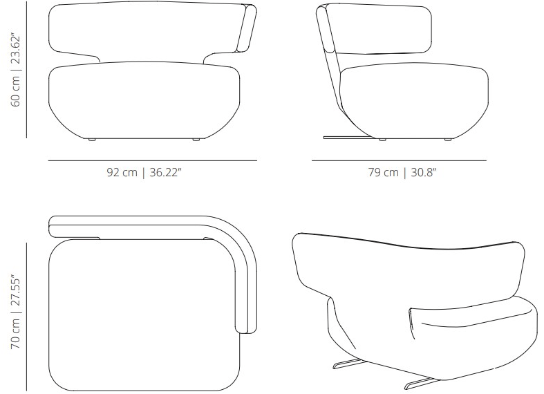 Viccarbe Кресло из ткани Levitt Armchair - Вид №4