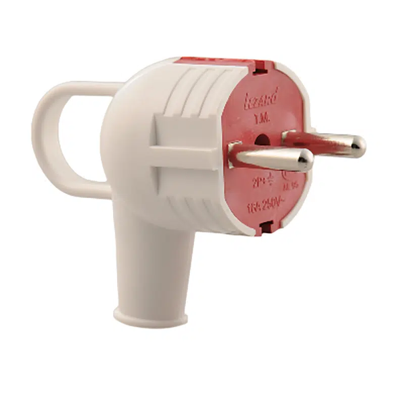 ACCESSORIES Вилка с заземл. с ручкой бел.красн. белый LEZARD 715-0201-602