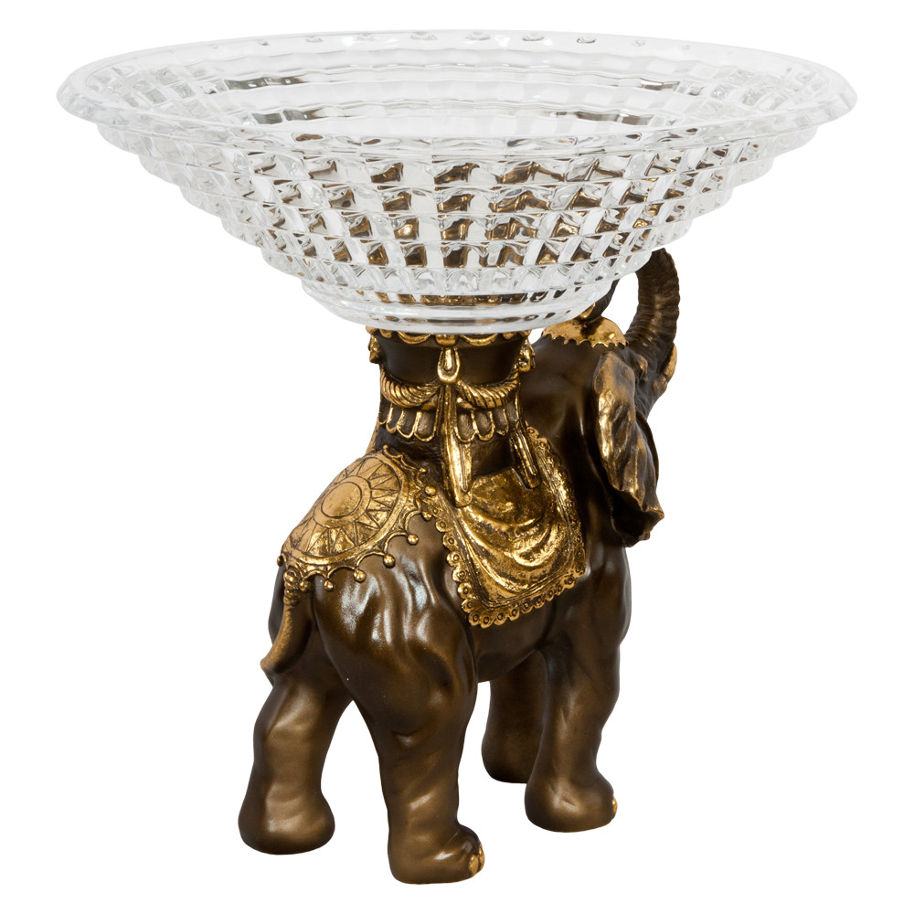 52077 Фруктовница-конфетница Слон Айрават Бронза BOGACHO 4627163961632 - Вид №4