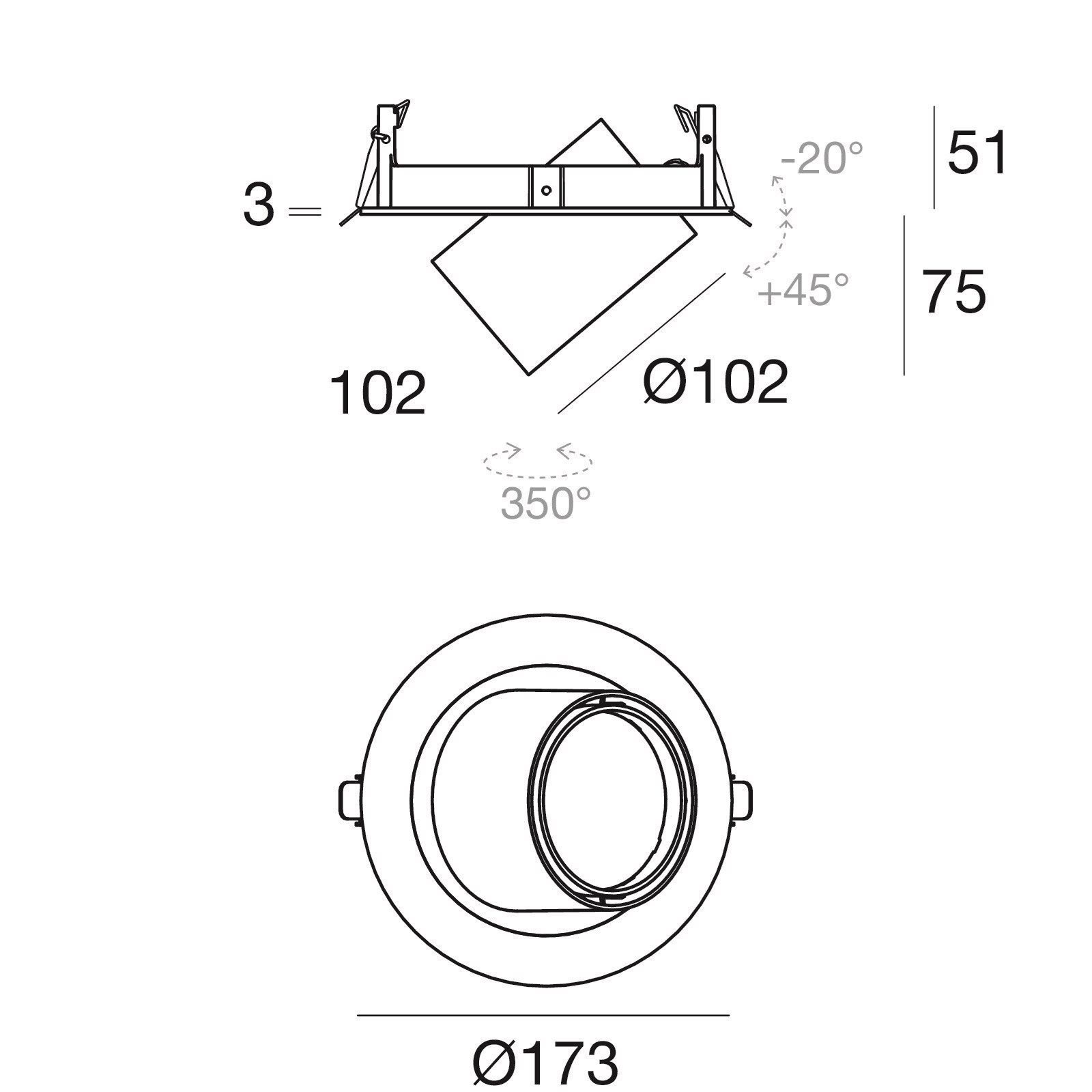 Алюминиевый регулируемый светодиодный прожектор Linea Light Group Optus ARCH-00068616 - Вид №7
