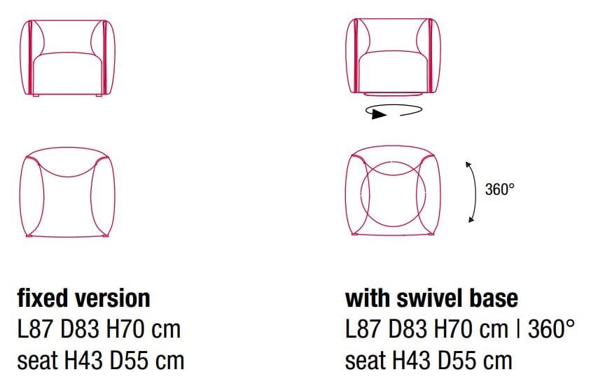 Тканевое кресло с подлокотниками MDF Italia ARCH-00093426 - Вид №3