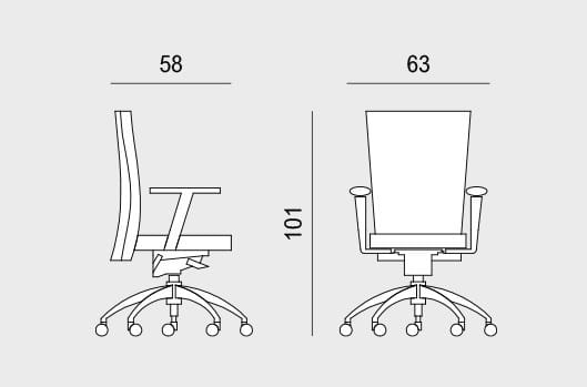 Тканевый операционный офисный стул с колесами на насесте Viganò Queen Fabric ARCH-00071945 - Вид №2