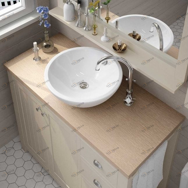 Avila Dos Столешница водостойкая 100x46 шпон дуба COLONIAL COUNTRY BASINS AND WORKTOPS 0316253