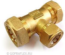 Тройник труба-труба-труба 20*20*15мм Flexible hose Россия