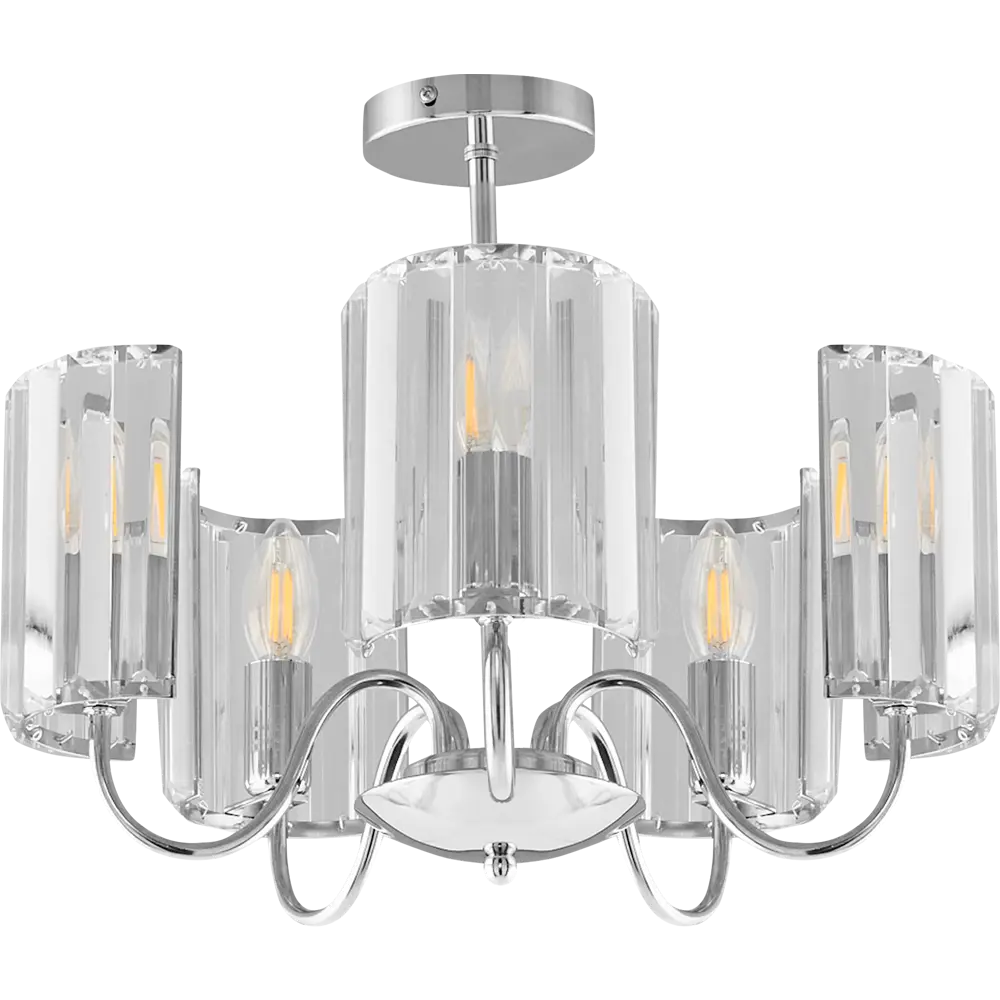 Люстра потолочная Freya FR2025PL-05CH, 5 ламп, 20 м², цвет хром/бесцветный 89168204 STLM-2163716 