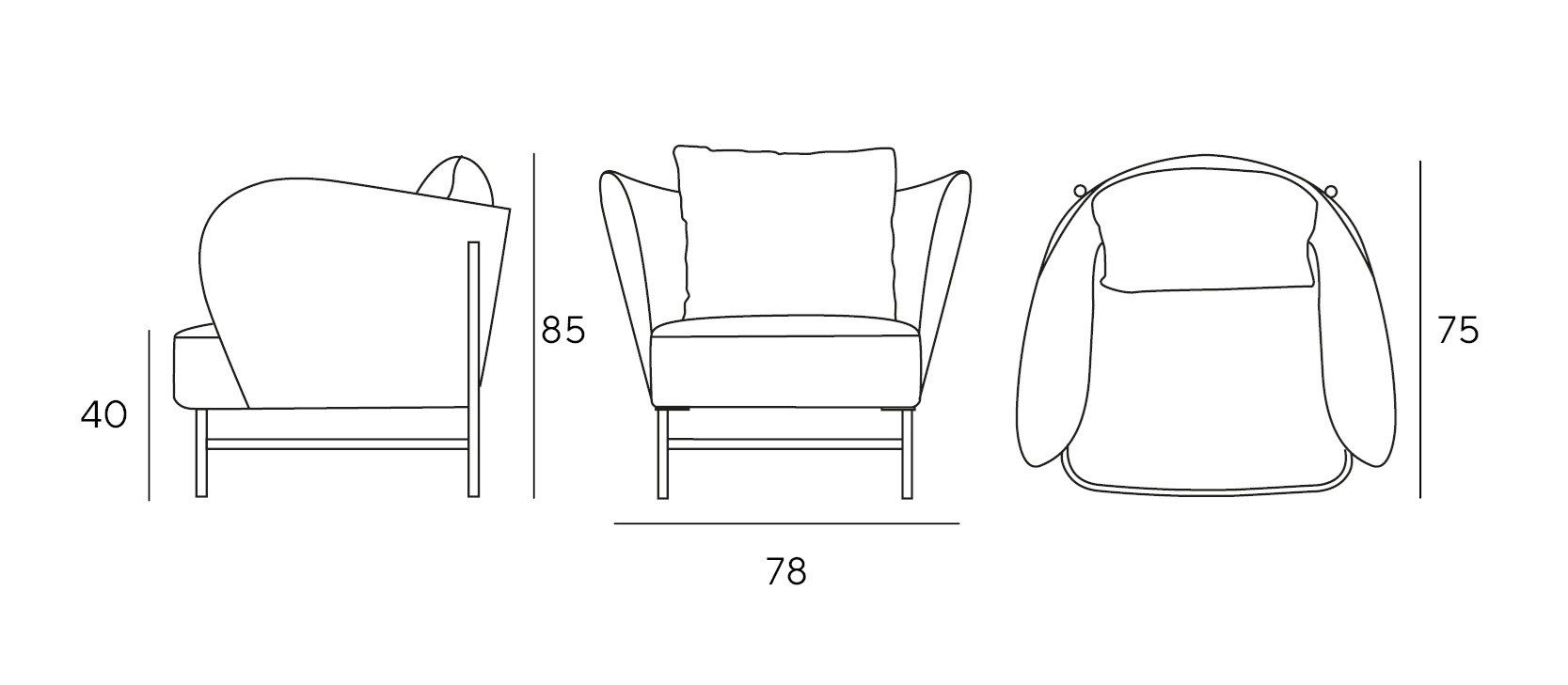 Тканевое кресло с подлокотниками Innova Imbottiti цирк ARCH-00015161 - Вид №3