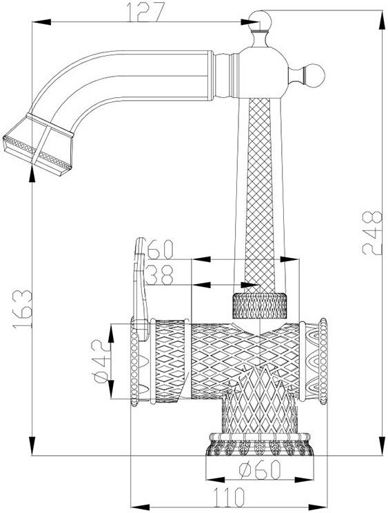 Смеситель ZorG Antic A 412U-BR для раковины, бронза - Вид №1