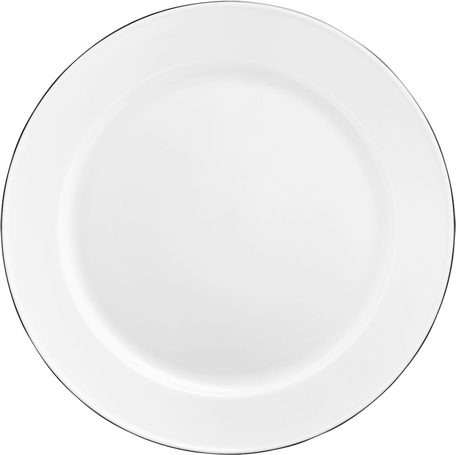 10642715 Furstenberg Тарелка обеденная Furstenberg "Вагенфельд" 27см (с чёрным кантом) Фарфор 