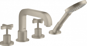 39453820 Смеситель для ванны на плитку на 4 отверстия с поперечными ручками и накладками AXOR CITTERIO