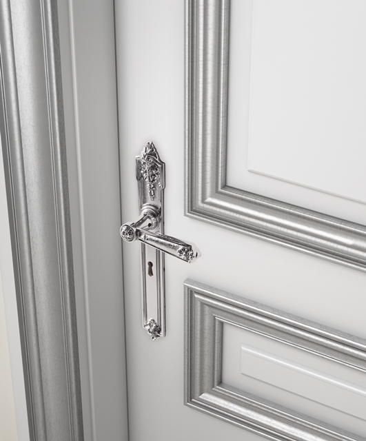 V3-3 Tifernoit Лакированная дверь с серебряными рамами Porte  - Вид №2