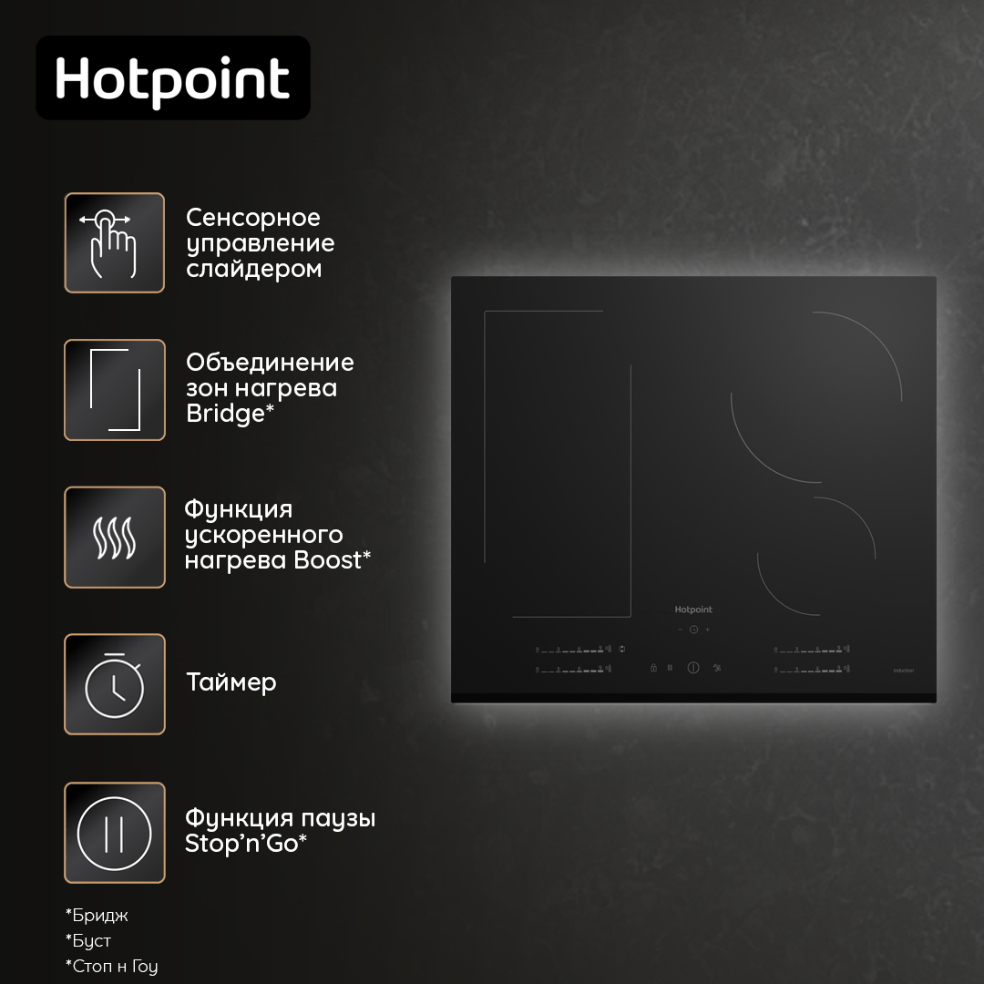 9106622 Индукционная варочная поверхность Hotpoint HS 1560B BF STDN-0111984 - Вид №5