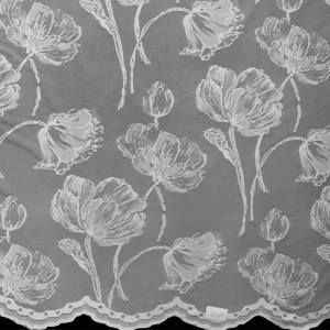 Тюль 1 м/п 4039 Цветы жаккард 280 см цвет белый