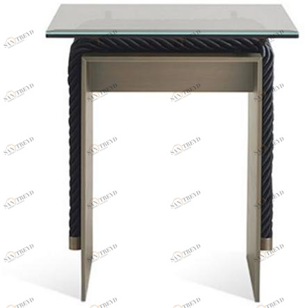 Gianfranco Ferré Home Квадратный журнальный столик из металла и стекла Glasgow sun-id-1455422