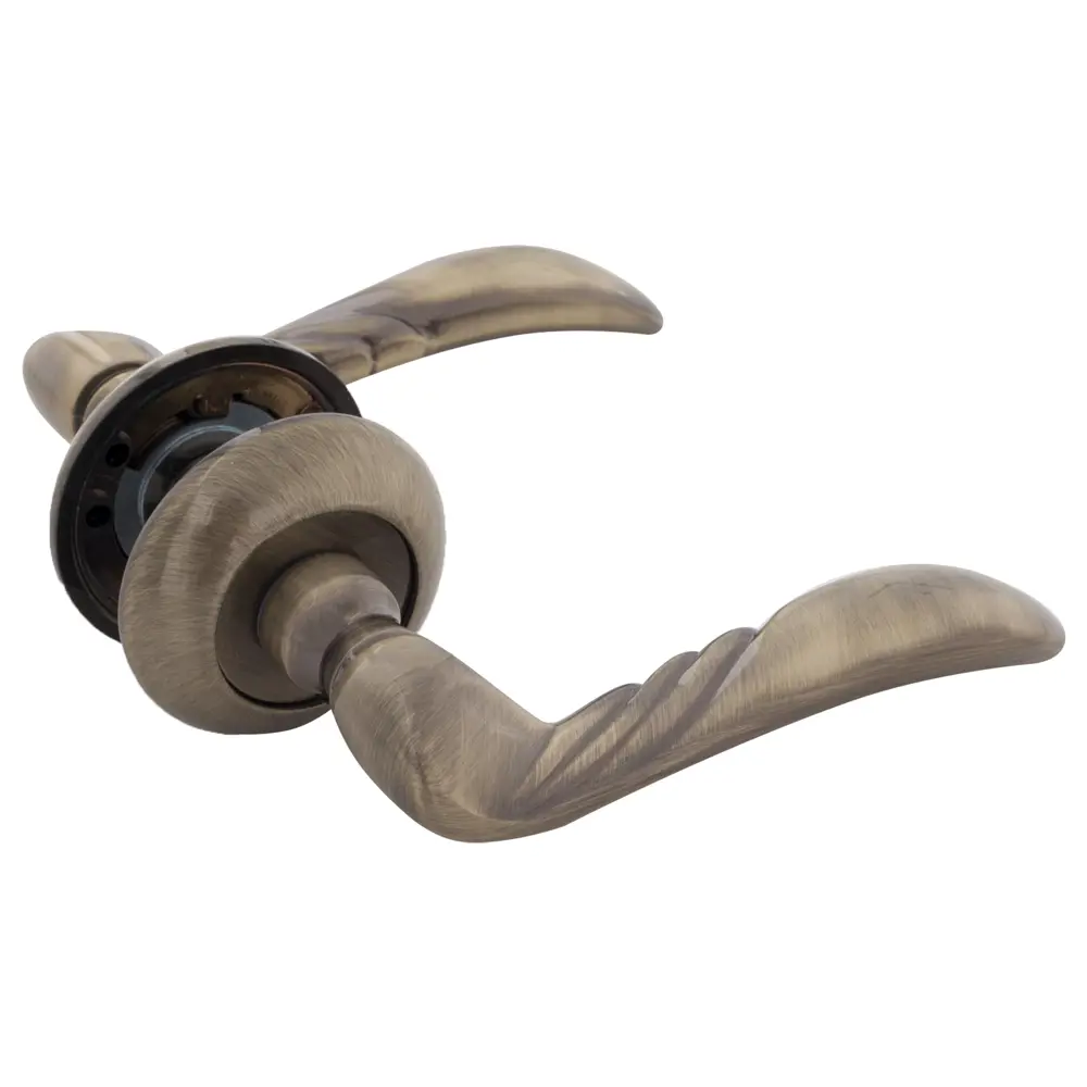 Ручки дверные на розетке Renz Франческа, ЦАМ, цвет античная бронза STLM-2020146 - Вид №1