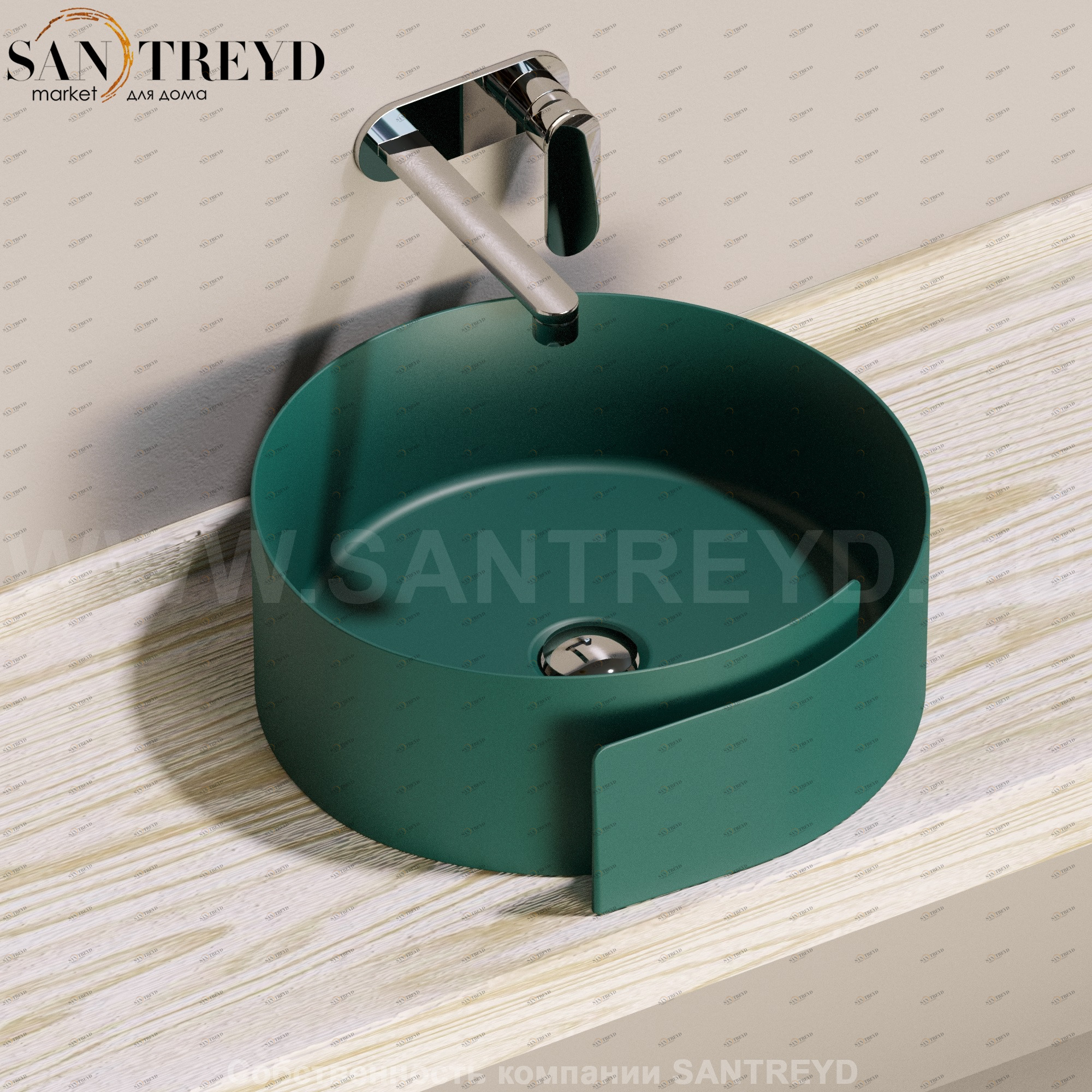 RL44L5020 Накладная раковина на столешницу  круглая Ceramica Flaminia Roll