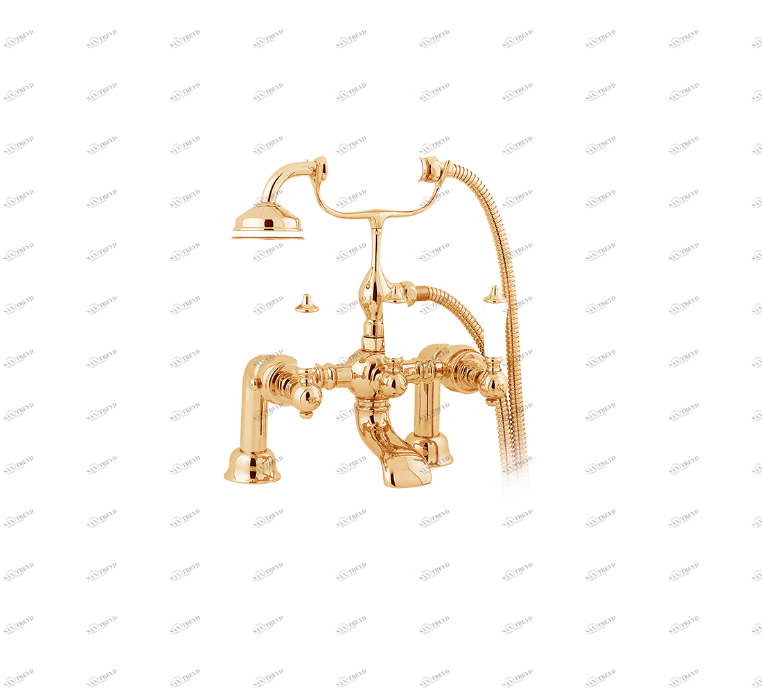 Gentry Home Смеситель для раковины мостик на 2 отверстия 200мм Berkeley Темное золото GH103109 