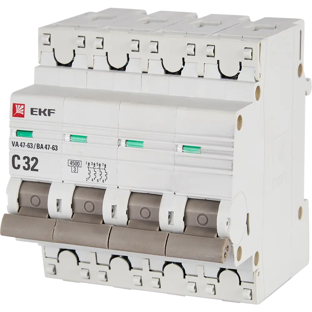 Автоматический выключатель EKF ВА47-63 4P C32 A 4.5 кА STLM-2009287