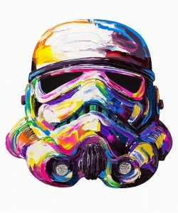 Картина на холсте 100х100 см "Шлем звездных войн" EVENHOME КАРТИНЫ МАСЛОМ 129893 Бежевый;синий;разноцветный