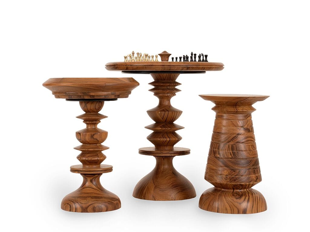 Круглый шахматный стол из тикового дерева Alankaram ATAMAI ARCH-00130533 - Вид №2