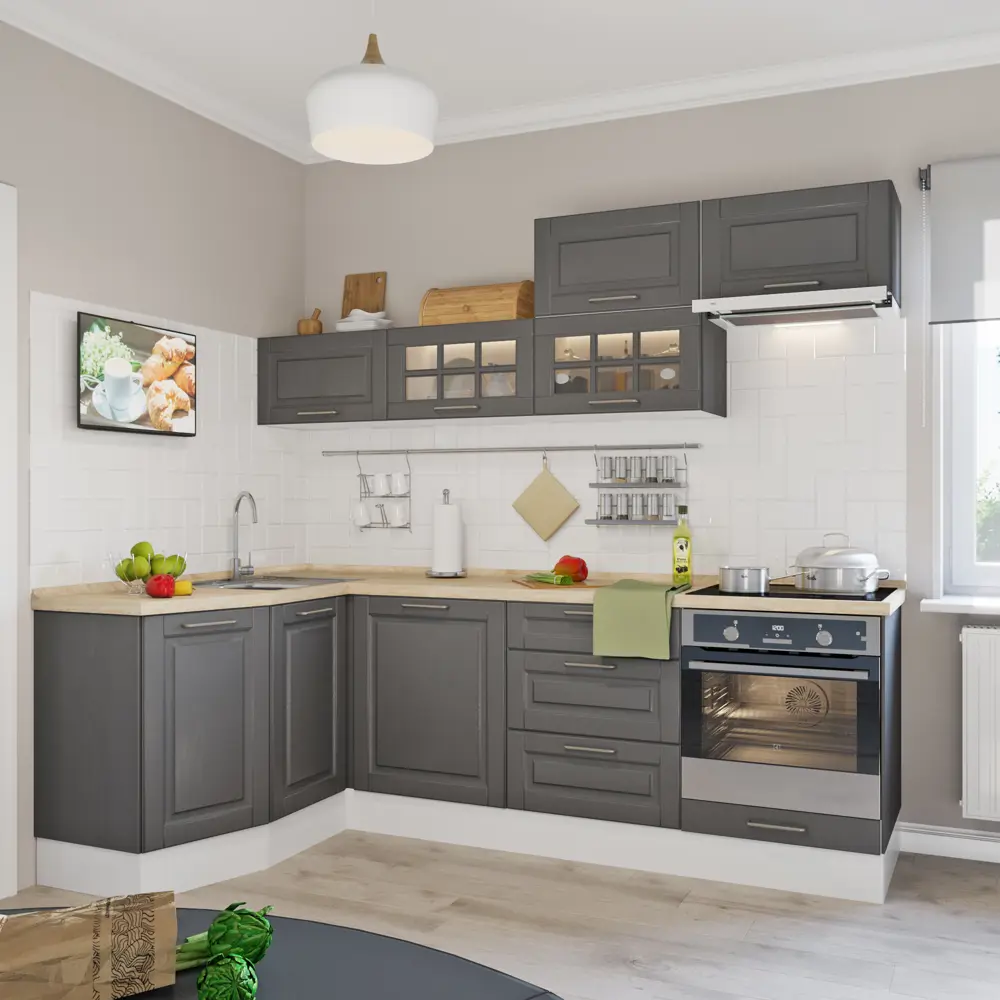 Дверь для шкафа Delinia «Леда серая» 40x92 см, МДФ, цвет серый STLM-2007619 - Вид №3