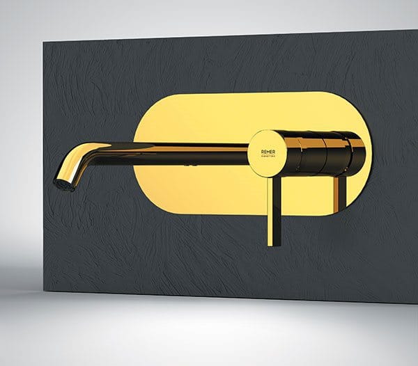 Однорычажный настенный смеситель для раковины с пластиной Remer Rubinetterie метрическая ARCH-00135866 - Вид №1