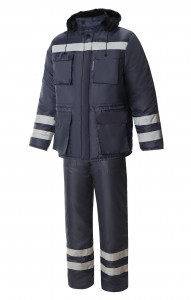 5033653 Костюм ЭКСПЕРТ-К НЬЮ утепленный ткань Оксфорд с СОП темно-синий  Зимняя спецодежда  размер 52-54/170-176