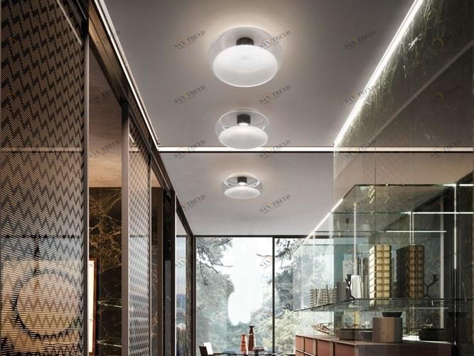 Cangini & Tucci Стеклянный светодиодный потолочный светильник Fold sun-id-1397693