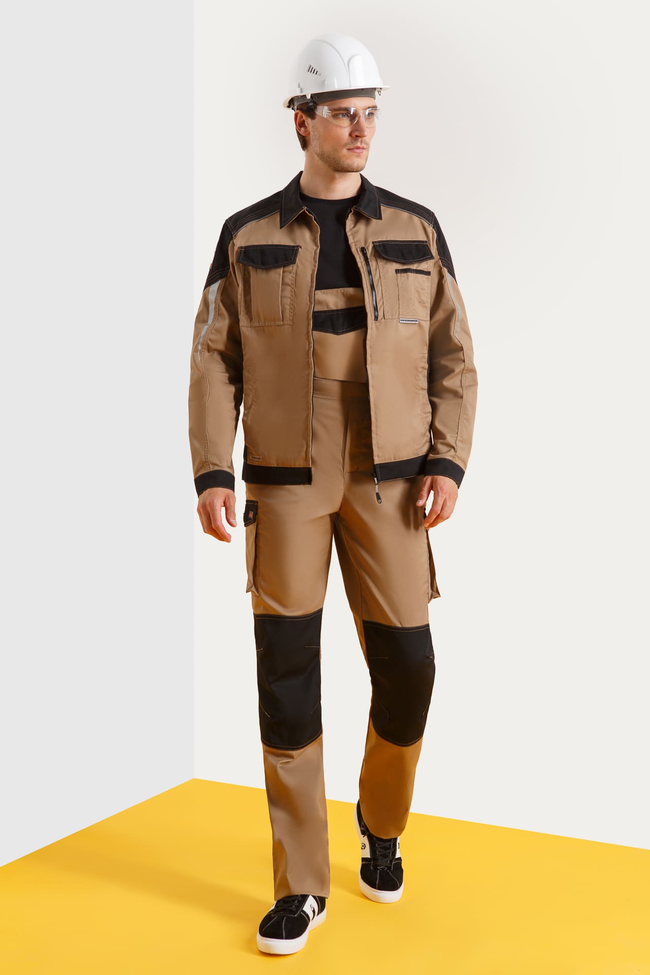 64634 Костюм  NEW 2 бежевый с черным STATUS  Летняя спецодежда  размер 56-58/182-188  - Вид №6