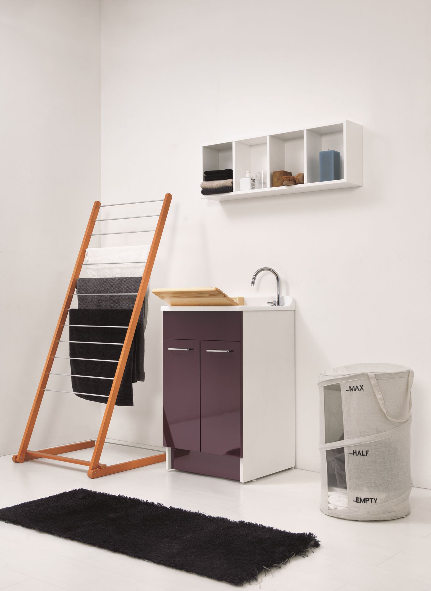 Шкаф для белья из ДСП с бельевой стойкой COLAVENE Jolly Wash ARCH-00114820 - Вид №3